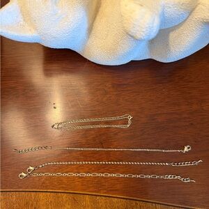 Elegant Silver Chain Bracelet Set